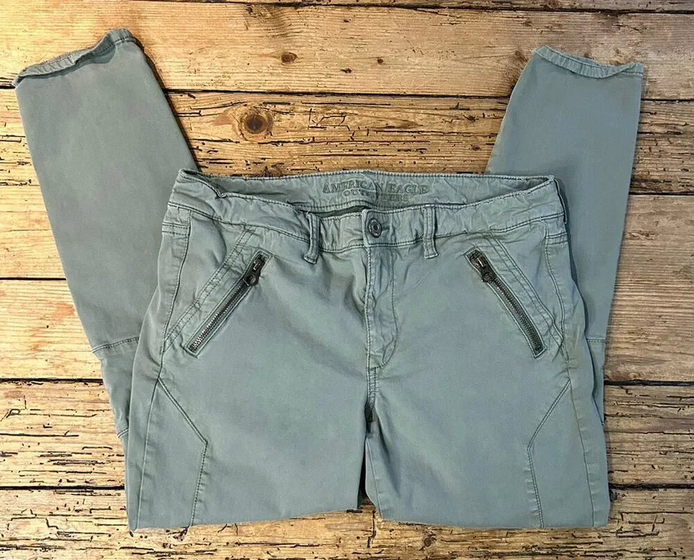 American Eagle Women’s Size 14 Olive Green Skinny Jeans